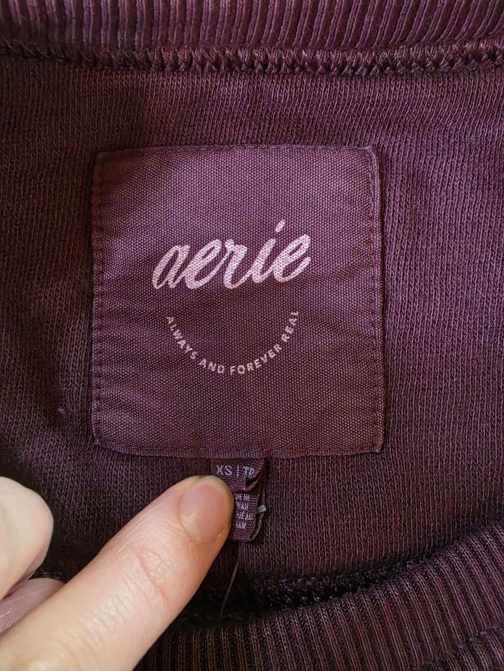 Aerie Womens XS Oversized Purple Crewneck Sweatshirt NEW - Picture 4 of 4